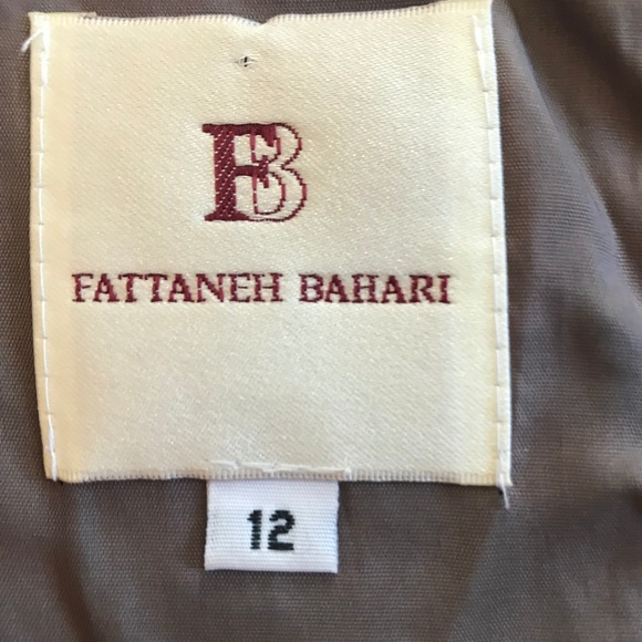 Fattaneh Bahari Charcoal Floral Sheath Dress sz 12 - Picture 7 of 7